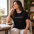 Camiseta Feminina Preta Eis-me aqui — Ambientada 01