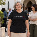Camiseta Feminina Preta Eis-me aqui — Ambientada 04