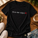 Camiseta Feminina Preta Eis-me aqui — Principal 01