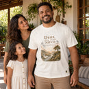 Camiseta Masculina Off White Deus faz tudo novo — Ambientada 03