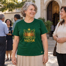 Camiseta Feminina Verde Nasceu para nos salvar — Ambientada 04