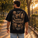 Camiseta Oversized Preta O Milagre da Ressurreição de Lázaro — Ambientada 02