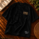 Camiseta Oversized Preta O Milagre da Ressurreição de Lázaro — Frente