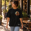 Camiseta Oversized Preta Moisés — Ambientada 03