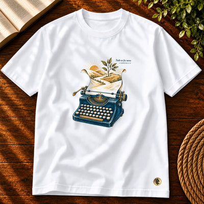 Camiseta Masculina Branca Tudo se fez novo — Principal 01