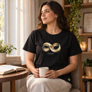Camiseta Feminina Preta Amor sem medida — Ambientada 01