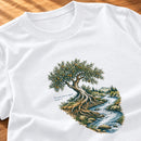 Camiseta Feminina Branca Plantado junto às águas — Zoom