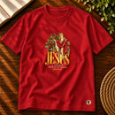 Camiseta Masculina Vermelha Jesus a Luz que nunca se apaga — Principal 01