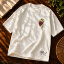 Camiseta Oversized Off White Água em Vinho — Frente