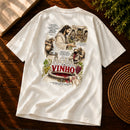 Camiseta Oversized Off White Água em Vinho — Costas