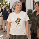 Camiseta Feminina Off White Arde, mas não se consome — Ambientada 04