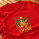 Camiseta Feminina Vermelha Nasceu para nos salvar — Zoom