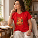 Camiseta Feminina Vermelha Paz na Terra — Ambientada 01