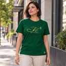 Camiseta Feminina Verde Fé para florescer — Ambientada 02