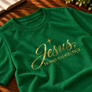 Camiseta Masculina Verde Jesus, nossa esperança — Zoom
