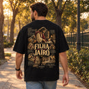 Camiseta Oversized Preta A Filha de Jairo — Ambientada 02