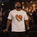 Camiseta Masculina Branca Um novo coração — Ambientada 02