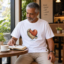 Camiseta Masculina Branca Um novo coração — Ambientada 04