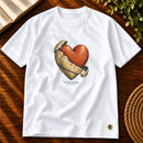 Camiseta Masculina Branca Um novo coração — Principal 01