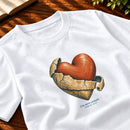 Camiseta Masculina Branca Um novo coração — Zoom