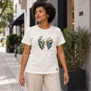 Camiseta Feminina Off White Felizes os pacificadores — Ambientada 02