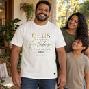 Camiseta Masculina Off White Deus É a Minha Fortaleza — Ambientada 03