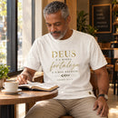 Camiseta Masculina Off White Deus É a Minha Fortaleza — Ambientada 04