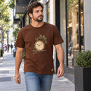 Camiseta Masculina Marrom Tudo tem seu tempo — Ambientada 01