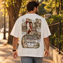 Camiseta Oversized Off White Levanta-te e Anda — Ambientada 02
