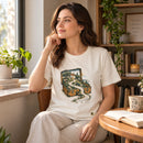 Camiseta Feminina Off White O Pai corre ao encontro — Ambientada 01