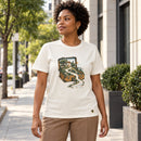 Camiseta Feminina Off White O Pai corre ao encontro — Ambientada 02