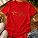 Camiseta Feminina Vermelha Raízes de fé, frutos de gratidão — Principal 01