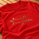 Camiseta Feminina Vermelha Raízes de fé, frutos de gratidão — Zoom