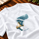 Camiseta Masculina Branca Sua voz acalma — Zoom