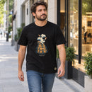 Camiseta Masculina Preta Meu fardo é leve bolsa — Ambientada 01