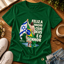Camiseta Feminina Verde Brasil Feliz é a Nação — Principal 01