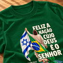 Camiseta Feminina Verde Brasil Feliz é a Nação — Zoom