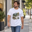 Camiseta Masculina Branca Confie no Senhor — Ambientada 01