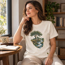 Camiseta Feminina Off White Plantado junto às águas — Ambientada 01