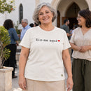 Camiseta Feminina Off White Eis-me aqui — Ambientada 04