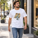 Camiseta Masculina Branca Rios no deserto — Ambientada 01