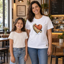 Camiseta Feminina Branca Um novo coração — Ambientada 03