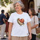 Camiseta Feminina Branca Um novo coração — Ambientada 04