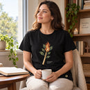 Camiseta Feminina Preta Arde, mas não se consome — Ambientada 01