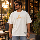 Camiseta Oversized Off White Ah, Jesus — Ambientada 01