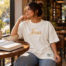 Camiseta Oversized Off White Ah, Jesus — Ambientada 03