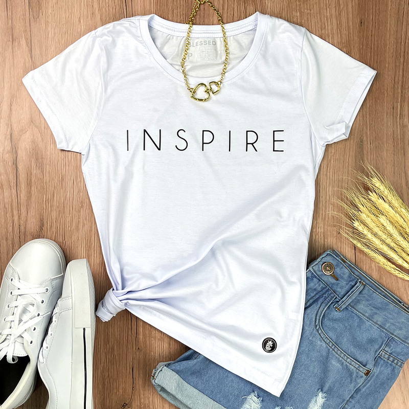 Camiseta Feminina Branca Inspire