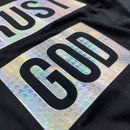 Camiseta Masculina Preta Trust God Holográfico