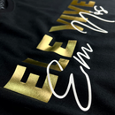 Camiseta Feminina Preta Ele vive Em Nós