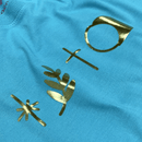 Camiseta Feminina Turquesa Raminho